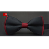 New fashion tuxedo bow tie men red and black tartan groom marry groomsmen wedding party colorful striped butterfly cravats mens
