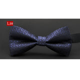 New fashion tuxedo bow tie men red and black tartan groom marry groomsmen wedding party colorful striped butterfly cravats mens