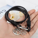 New leather bracelet anchor bracelet pulsera hombre men jewelry pulsera ancla Charms bracelets & Bangles man gift bracelet cuir