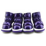 Pet Small Dog Space Leather Ruffle Shoes Winter Warm Waterproof Anti-slip Booties Boots Shoes