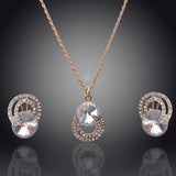 New Arrival 18K Gold Plated Necklace/Earrings Wedding Jewelry Sets For Brides Fashion Jewelry
