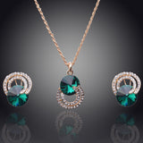 New Arrival 18K Gold Plated Necklace/Earrings Wedding Jewelry Sets For Brides Fashion Jewelry