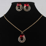 New Arrival 18K Gold Plated Necklace/Earrings Wedding Jewelry Sets For Brides Fashion Jewelry