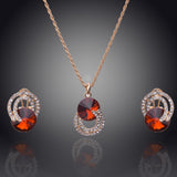 New Arrival 18K Gold Plated Necklace/Earrings Wedding Jewelry Sets For Brides Fashion Jewelry
