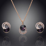 New Arrival 18K Gold Plated Necklace/Earrings Wedding Jewelry Sets For Brides Fashion Jewelry