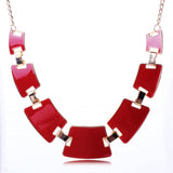 New Arrival 5 Color Rules Of Geometric Square Drops Of Oil Short Clavicle Chain