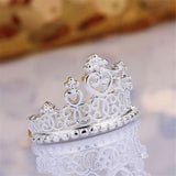 New Arrival Fashion Jewelry AAA+ Cubic Zircon Diamond 925 Silver Crown Rings For Women/Girls Party Wedding Gift