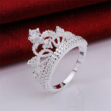 New Arrival Fashion Jewelry AAA+ Cubic Zircon Diamond 925 Silver Crown Rings For Women/Girls Party Wedding Gift