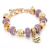 New Arrival Gold Charm Bracelets For Women Snake Chain Heart Bracelets Bangles DIY Crystal Jewelry Pulseras 