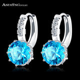 New Arrival Hoop Earrings Silver Color Inlay Cubic Zircon Fashion Women Wedding Earrings Jewelry