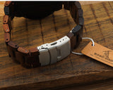 New Arrival Men's Wood Wristwatch Classic Folding Clasp Quarzt Movement Wrist Watch with Wood Strap