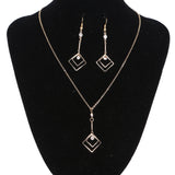 New Arrival Vintage Gold Wedding Jewelry Set Fashion Crystal Statement Necklace & Drop Earrings High Quality Jewelry Set