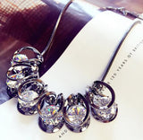 New Arrival Women Pendant Necklaces Luxury Bright Crystal Short Chain Korean Dress Accessories Clavicle Jewelry