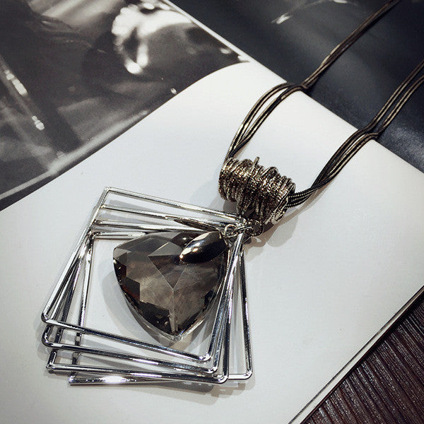 New Arrival Women Pendant Necklaces The New Crystal Necklace All-match Female Long Sweater Chain