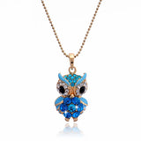 New Arrivals 18K Gold Plated Austrian Crystal Pendant Necklace Fashion Jewelry Crystal Colorful Owl Pendants Women Lady
