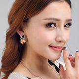 New Big Brand Fashion Woman Fine Jewelry Earrings Geometric Multiple section Square Crystal Gem Stud Earrings For Girls