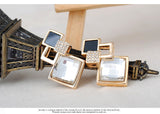 New Big Brand Fashion Woman Fine Jewelry Earrings Geometric Multiple section Square Crystal Gem Stud Earrings For Girls