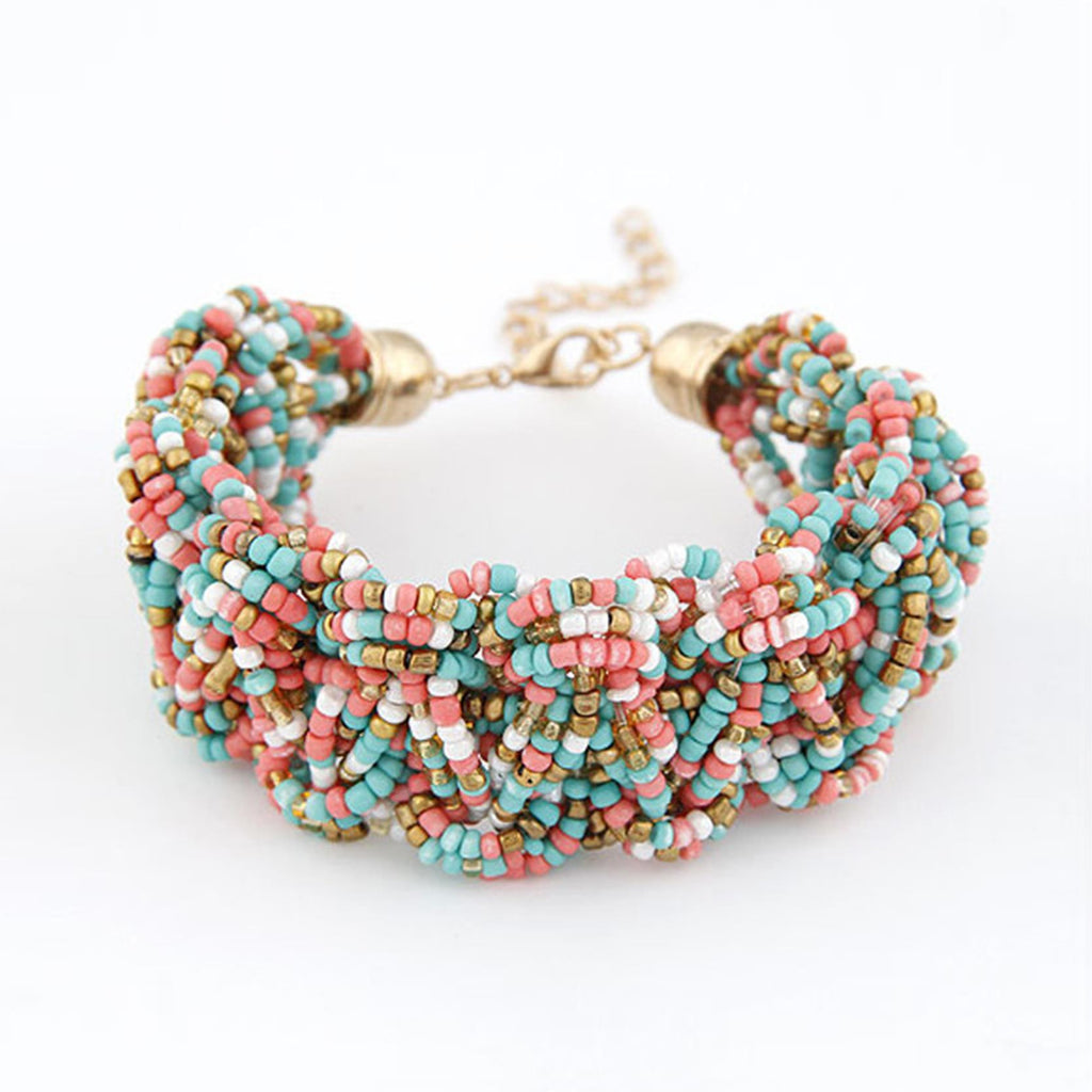 Fashion Bohemia Retro Bracelet For Women Pure Handmade Bead Multicolor Charm Vintage Cuff Bracelets & Bangles Fine Jewelry