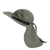 New Boonie Fishing Boating Hiking Outdoor Snap Hat Brim Ear Neck Cover Sun Flap Cap Polyester Adjustable 55-63 cm 