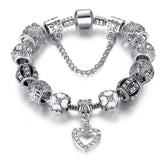 New Brand Design 925 Unique Silver Gold Charms Crystal Beads Bracelets For Women Original Luxury Bracelets Pulseira Gift