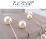 New Brand Exquisite Fashion Charms Temperament Double Layer Pearl Elegant Gold Chain Long Beads Necklace Women Fine Jewelry