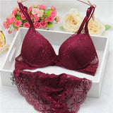 New Brand Women underwear Bra Sets , BRA + Hollow Panties Lace bra Sexy push up bra and briefs sets brassiere lingerie set