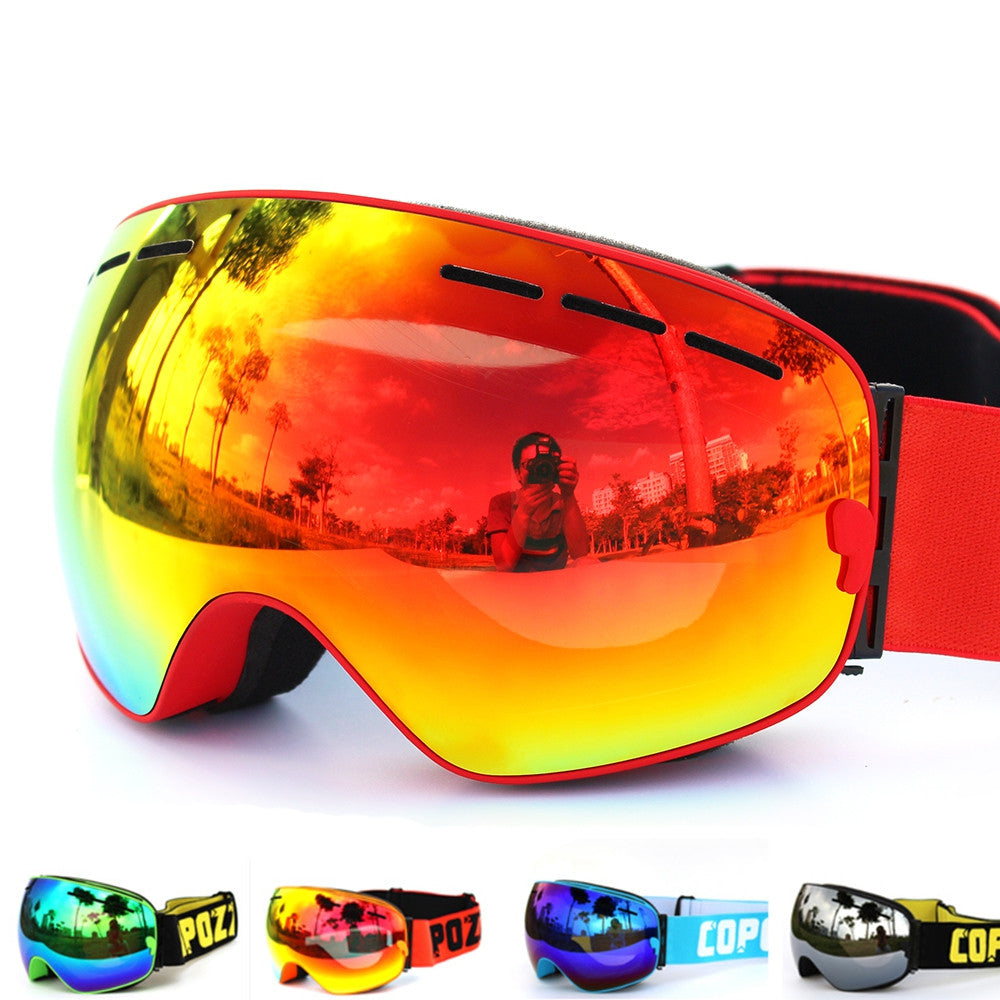 New COPOZZ brand ski goggles double UV400 anti-fog big ski mask glasses skiing men women snow snowboard goggles