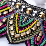New Colorful Fashion Leaf Rhinestone Resin Short Women Collar Choker Necklace Statement Jewelry 
