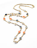 New Design Classic Fashion jewelry Shiny Round Enamel Pendant Long Sweater chain Necklaces &Pendant
