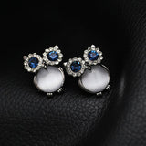 New Design Owl Earrings Zinc Alloy Opal Black Gun Plated And Gold Plated Stud Earrings For Women Fashion Brand Earring Jewelry