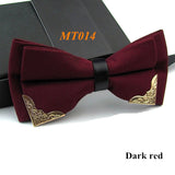 New Fashion Boutique Metal Head Bow Ties For Groom Men Women Butterfly Solid Bowtie Classic Gravata Cravat