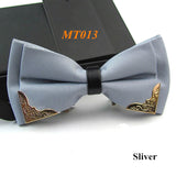 New Fashion Boutique Metal Head Bow Ties For Groom Men Women Butterfly Solid Bowtie Classic Gravata Cravat 