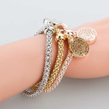 Ethnic Love Heart Charm Bracelets For Women Gold Silver Crystal Chain Bracelets & Bangles With Pendants
