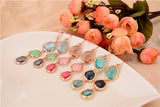 New Fashion Dangle Long Earrings Fashion Jewelry Charms Colorful Crystal Stone Long Drop Pink Earrings For Women 