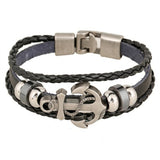 New Fashion Genuine Leather Charm Bracelets For Women Men Vintage Beaded Braided Bracelets Bangles