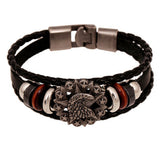 New Fashion Genuine Leather Charm Bracelets For Women Men Vintage Beaded Braided Bracelets Bangles