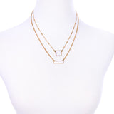 New Fashion Geometric Pendant Necklace Alloy Three Layer Chain Necklace for Women Birthday Gift