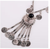 Fashion Boho Jewelry Long Tassel Necklace for Women Vintage Antique Silver Coins Necklaces & Pendants Bohemia Maxi Collares