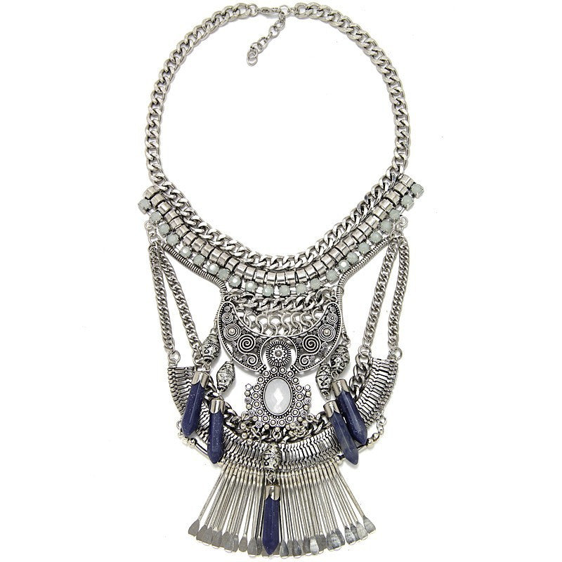 Fashion Hot Sale Vintage Boho Crystal Collares Statement Necklaces & Pendants Long Choker Maxi Necklaces Women Jewelry