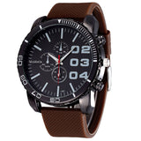 New Fashion Mens Stylish Luxury Huge Big Dial Silicone Band Quartz Wrist Watch Sports Watch