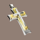 New Gift Unisex Women Men Gold Silver Stainless Steel Cross Pendant Necklace Punk Jewelry