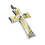 New Gift Unisex Women Men Gold Silver Stainless Steel Cross Pendant Necklace Punk Jewelry