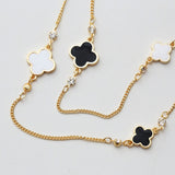 New Girl's Fashion Women Sweater Chain Multi-layer Necklaces Gold Plated Lucky Leaf Long Necklace 