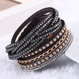 New Hot Selling Fashion Leather Bracelet! Charm Bracelets Bangles For Women !Buttons Adjust Size