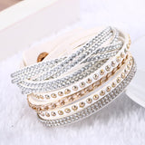 New Hot Selling Fashion Leather Bracelet! Charm Bracelets Bangles For Women !Buttons Adjust Size