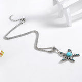 New Hot Summer Jewelry New Bullet Natural Green Crystal Star Necklaces For Women Turquoise Gems Pendant Necklace