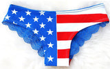 New Hot Womens Ladies Sexy Pants Flag Print Back Lace Briefs Underwear Knickers