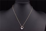 New Jewelry 18K Gold Plated Cubic Zircon CZ Wedding Gift D Design Pendant Copper Chain Necklace