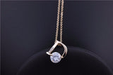 New Jewelry 18K Gold Plated Cubic Zircon CZ Wedding Gift D Design Pendant Copper Chain Necklace