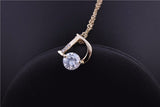 New Jewelry 18K Gold Plated Cubic Zircon CZ Wedding Gift D Design Pendant Copper Chain Necklace